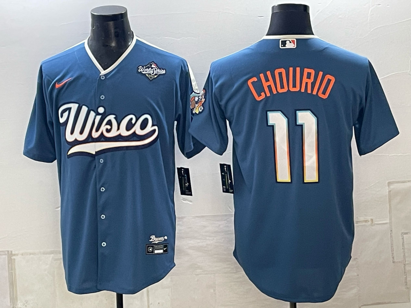 Men Milwaukee Brewers #11 Chourio blue Nike 2026 World Series MLB jersey 102302->milwaukee brewers->MLB Jersey